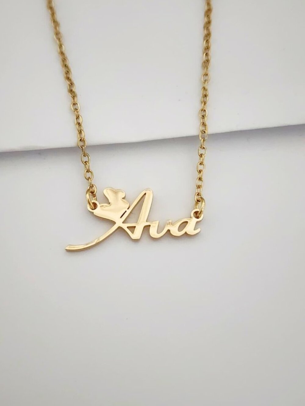 18k‎ gold plated stainless steel name necklace